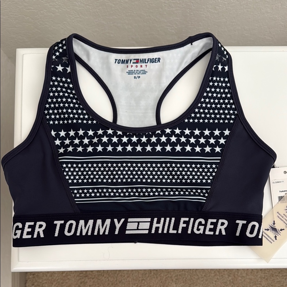Tommy Hilfiger Black Sports Bra with Racerback Design